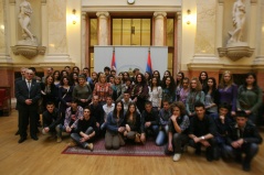 9 March 2012 National Assembly Speaker Prof. Dr Slavica Djukic Dejanovic meets with the youth of Novi Pazar